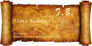 Tietz Bianka névjegykártya